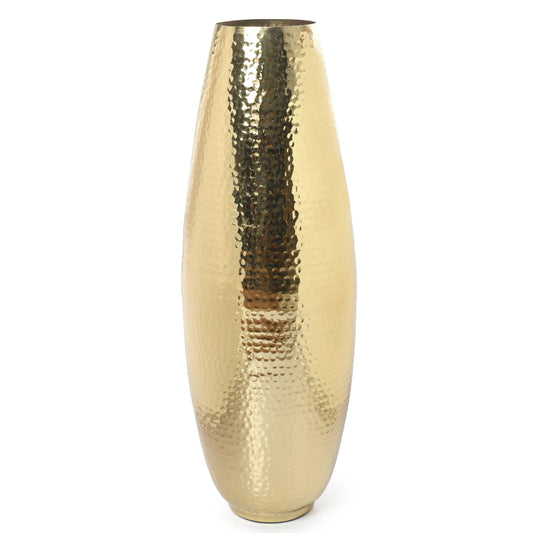 SWHF Gold Metal Extra Large Hammered Vase for Home Decor , Can be Placed on Table and Floor for Decoration | Decorative Flower Pot| Chrome Finish