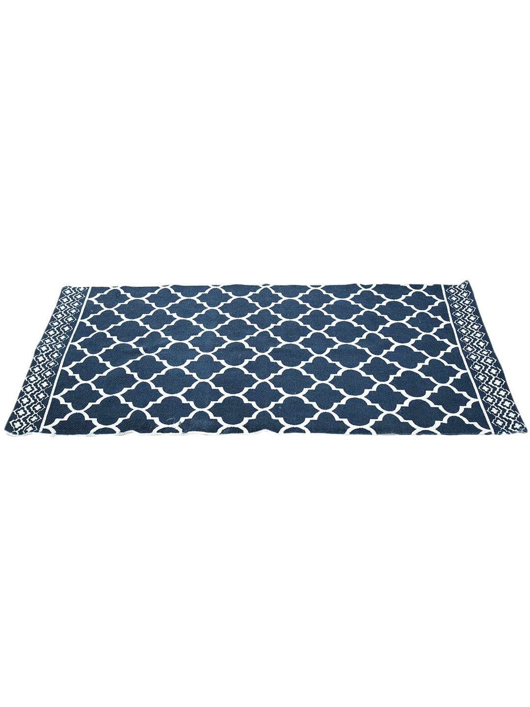 Chic Home Cotton Multipurpose Handloom Printed Extra Large Floor Rug (Blue)