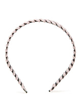 Load image into Gallery viewer, Stol&#39;n Pink Ribbon spiral on Black Metal hairband for Girls
