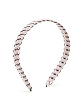 Load image into Gallery viewer, Stol&#39;n Pink Ribbon spiral on Black Metal hairband for Girls
