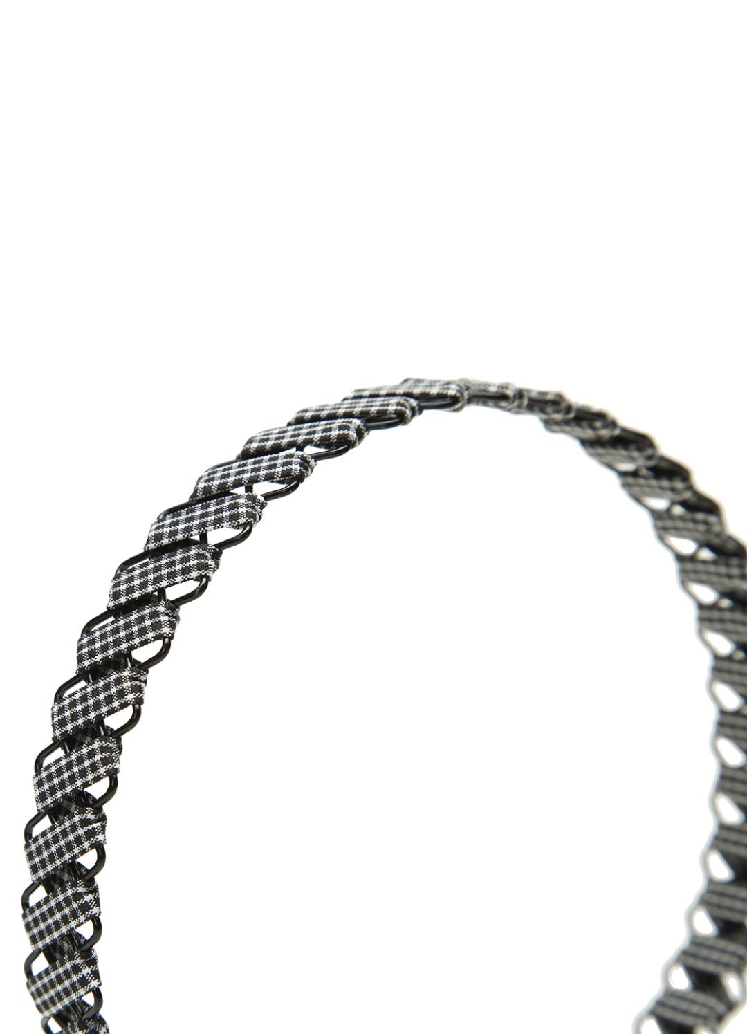 Stol'n Black Ribbon spiral on Black Metal hairband for Girls
