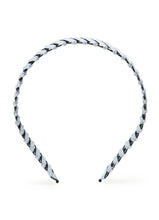 Load image into Gallery viewer, Stol&#39;n Sky Blue Ribbon spiral on Black Metal hairband for Girls
