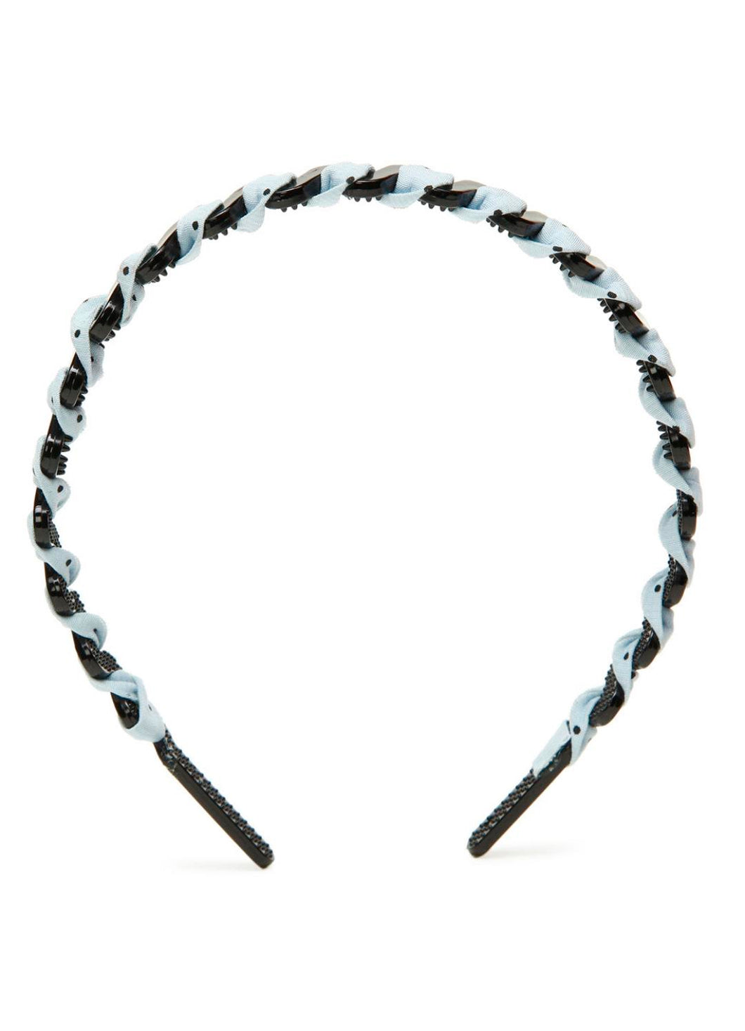 Stol'n Blue Small Dot Ribbon spiral on Plastic hairband for Girls