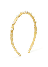 Load image into Gallery viewer, Stol&#39;n Yellow Ribbon spiral with Pearls on Plastic hairband for Girls
