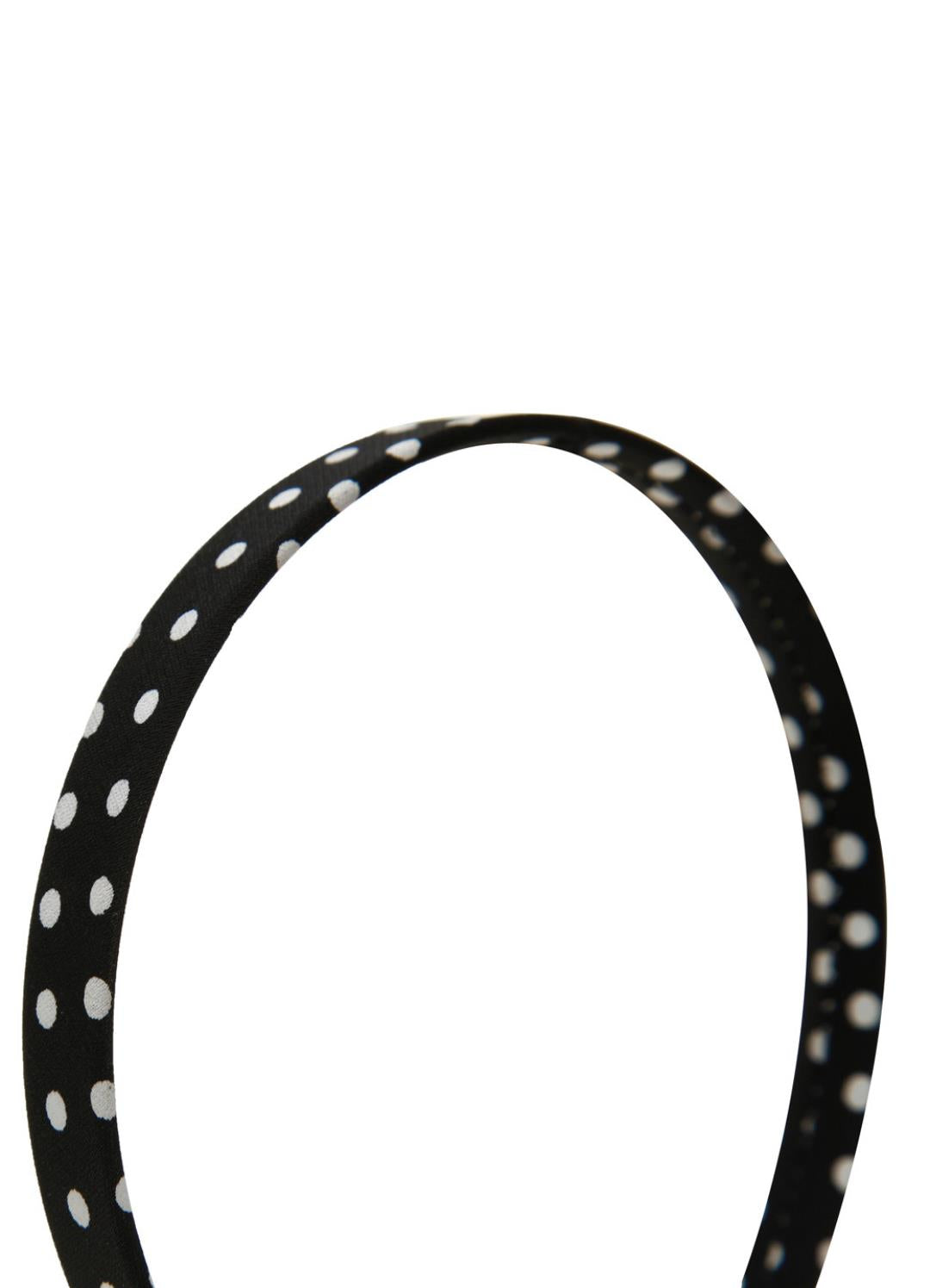 Stol'n Black Small Polka Dots Fabric Hairband/Headband for Girls