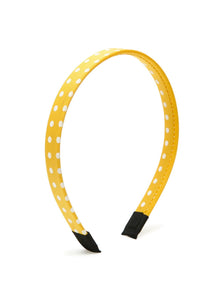 Stol'n Yellow Small Polka Dots Fabric Hairband/Headband for Girls