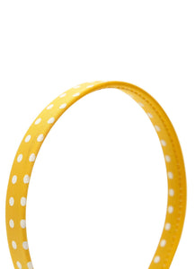 Stol'n Yellow Small Polka Dots Fabric Hairband/Headband for Girls