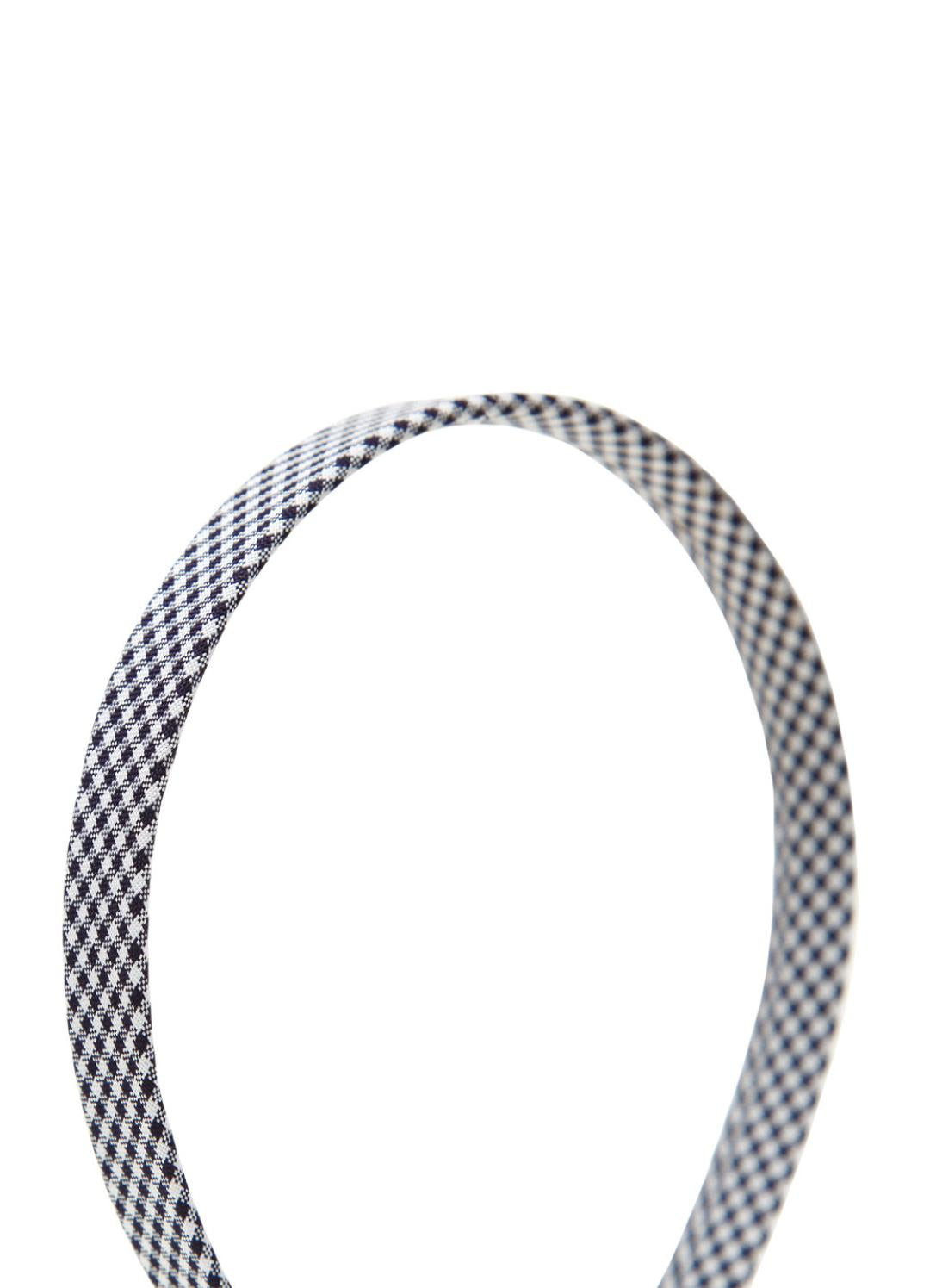 Stol'n Black Checked Fabric Hairband/Headband for Girls