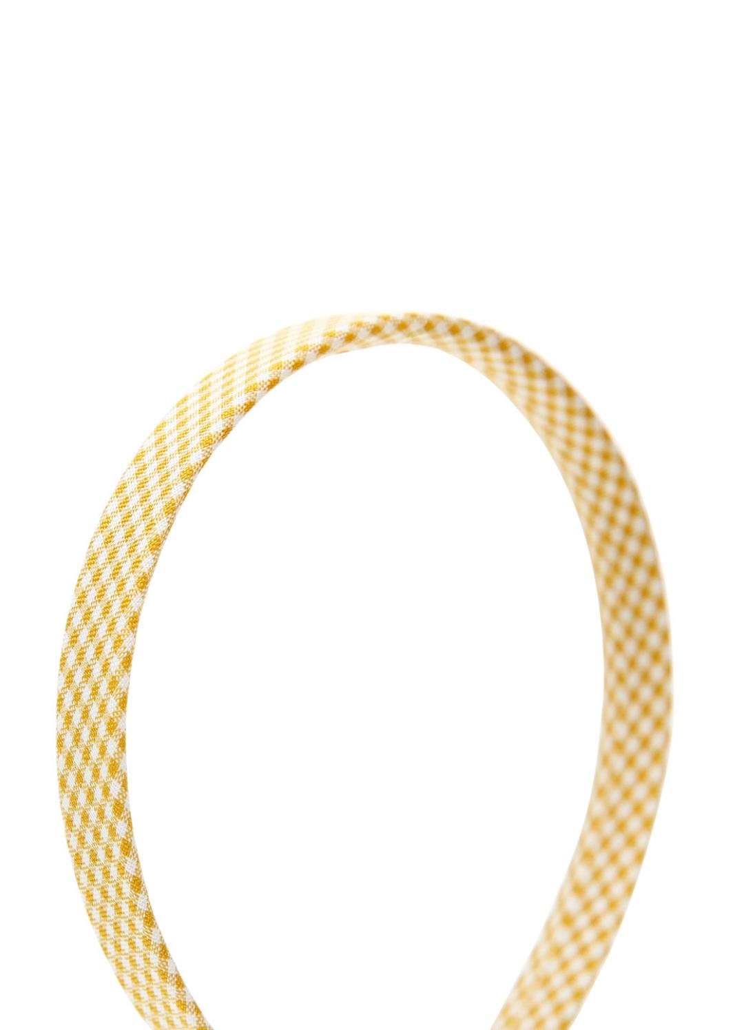Stol'n Yellow Checked Fabric Hairband/Headband for Girls
