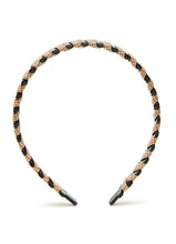 Load image into Gallery viewer, Stol&#39;n Brown  Ribbon spiral on Black Metal hairband for Girls
