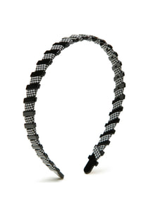 Stol'n Black  Ribbon spiral on Black Metal hairband for Girls