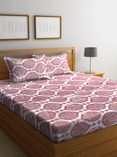 Load image into Gallery viewer, Chic Home 144 TC Cotton Double Bedsheet with 2 Pillow Covers-Pink - SWHF
