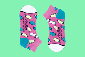 SWHF Organic Cotton Ankle  Designer Socks - Icecream - SWHF