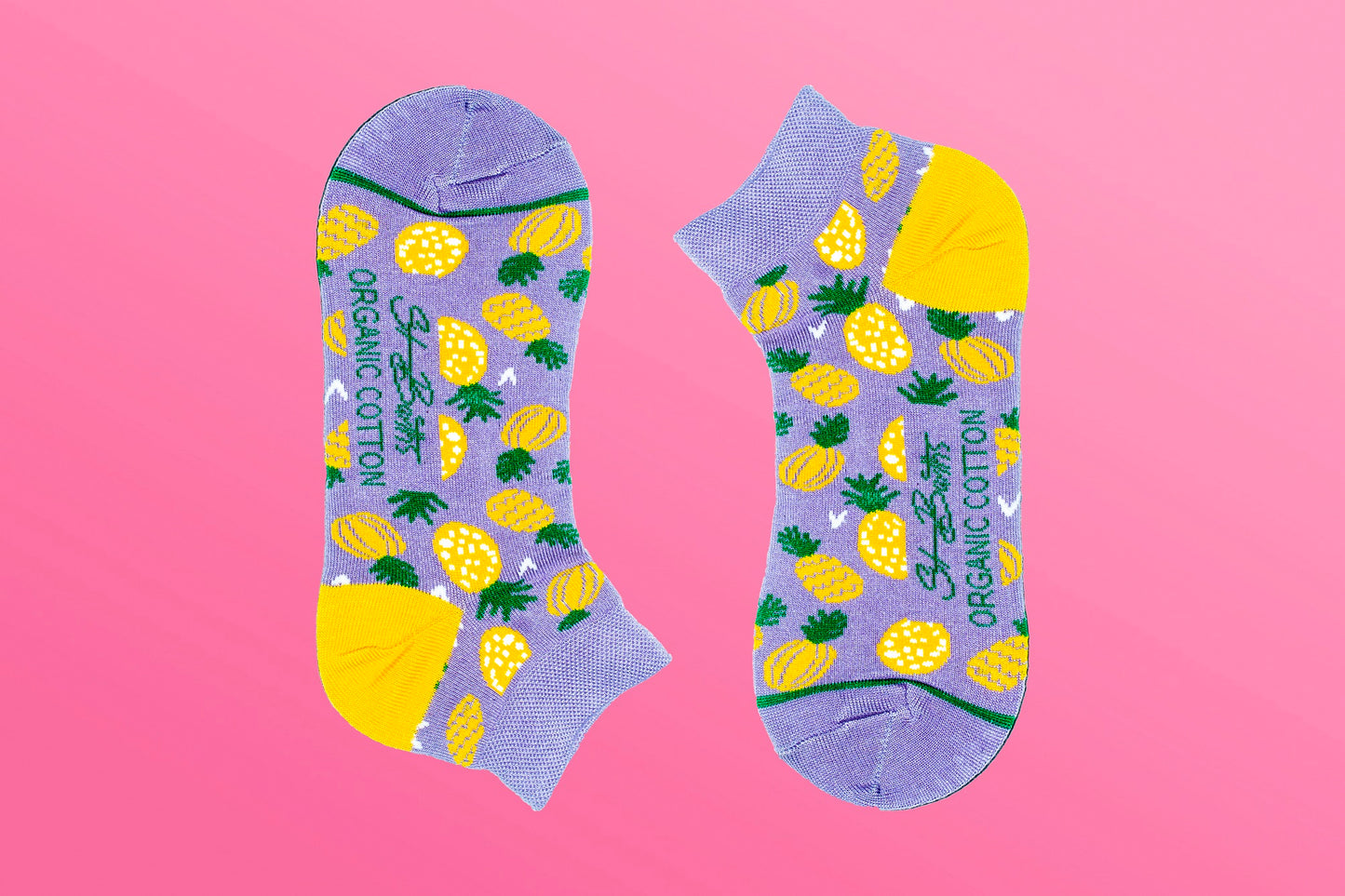 SWHF Organic Cotton Ankle  Designer Socks - Pineapple - SWHF