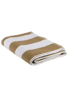 Turkish Bath Premium Cotton Stripe Bath and Pool Towel : Brown - SWHF