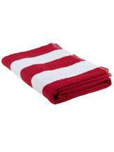 Load image into Gallery viewer, Turkish Bath Premium Cotton Stripe Bath and Pool Towel : Red - SWHF

