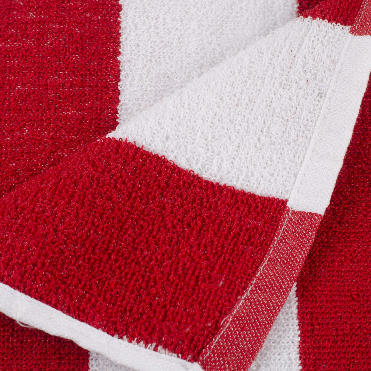 Turkish Bath Premium Cotton Stripe Bath and Pool Towel : Red - SWHF