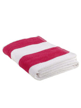 Load image into Gallery viewer, Turkish Bath Premium Cotton Stripe Bath and Pool Towel : Pink - SWHF
