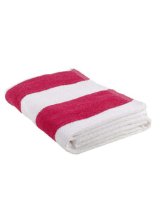 Turkish Bath Premium Cotton Stripe Bath and Pool Towel : Pink - SWHF