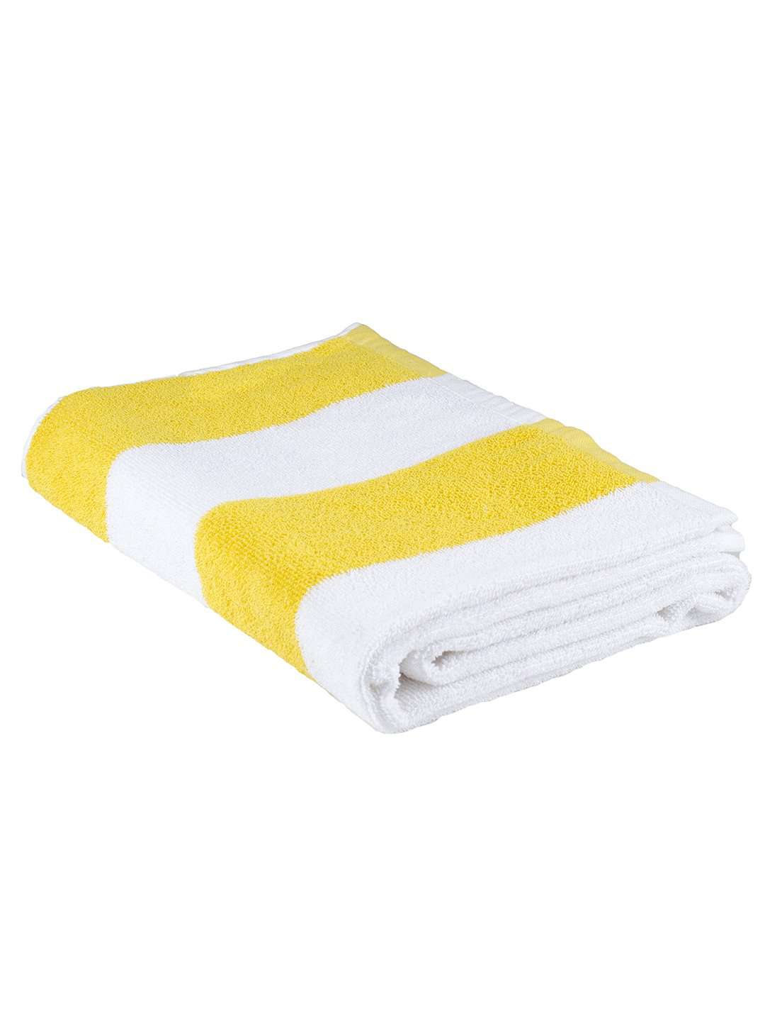 Turkish Bath Premium Cotton Stripe Bath and Pool Towel : Yellow - SWHF