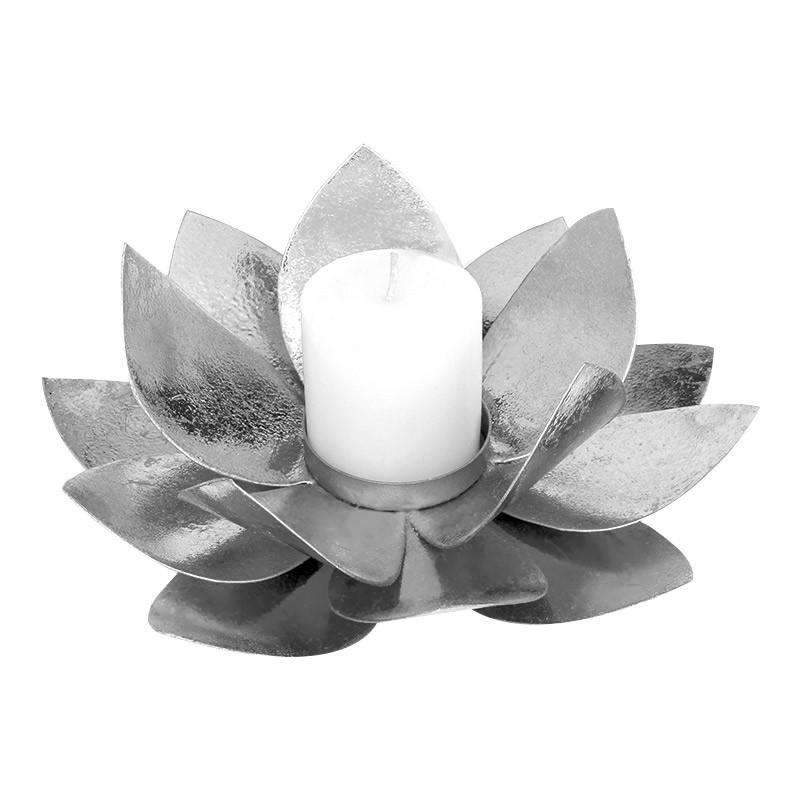 SWHF Lotus Candle Holder: Silver - SWHF