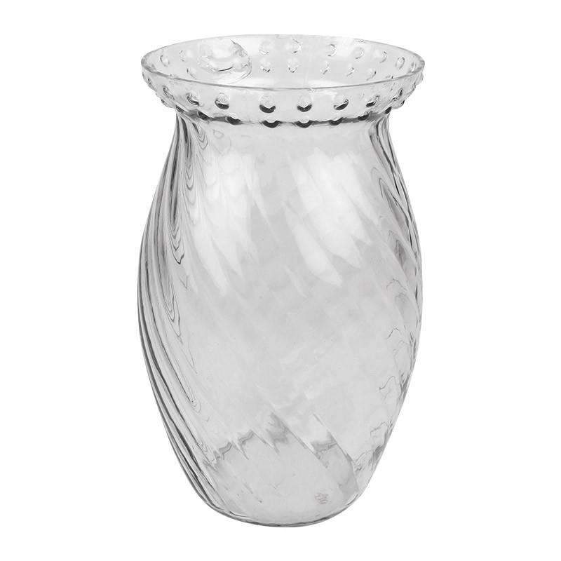 SWHF Wave Design Clear Vase:19 Cm - SWHF
