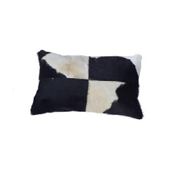 SWHF Leather Cushion Cover: Black and White