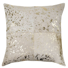 Load image into Gallery viewer, SWHF Leather Cushion Cover: White with Silver Foil
