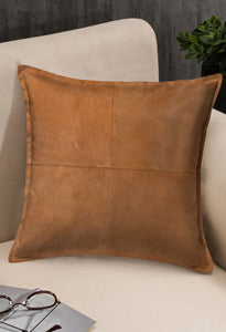 SWHF Solid Leather Cushion Cover 18" x 18" (Brown)