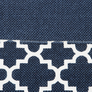 SWHF Double Twisted Cotton Printed & Solid Rug, Set of 2 : 18 X 30 In (Blue)