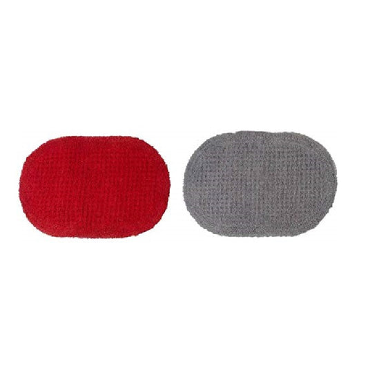 SWHF Anti-Skid Oval Waffle Bath Mat: Pack of 2 (Red::Grey)