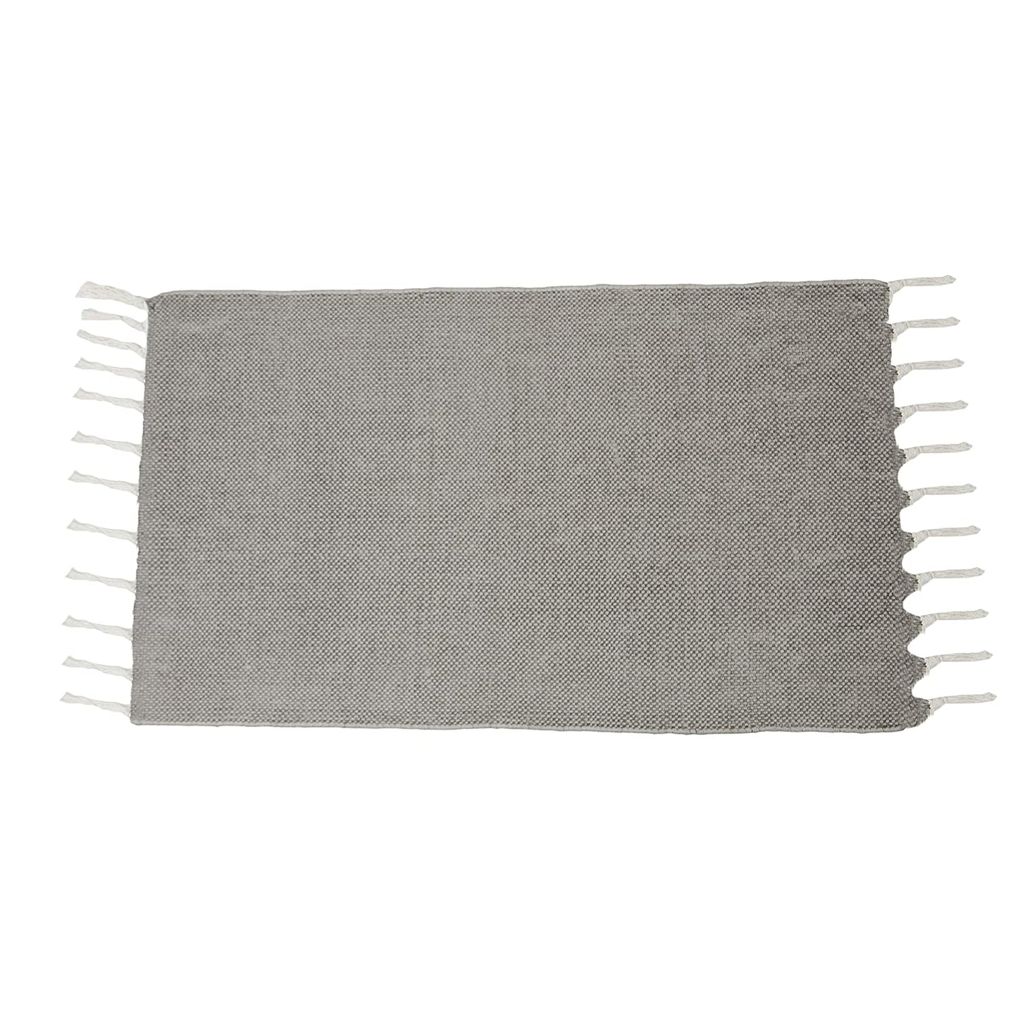 SWHF Cotton Solid Rug: 18 X 30 Inch (Grey)