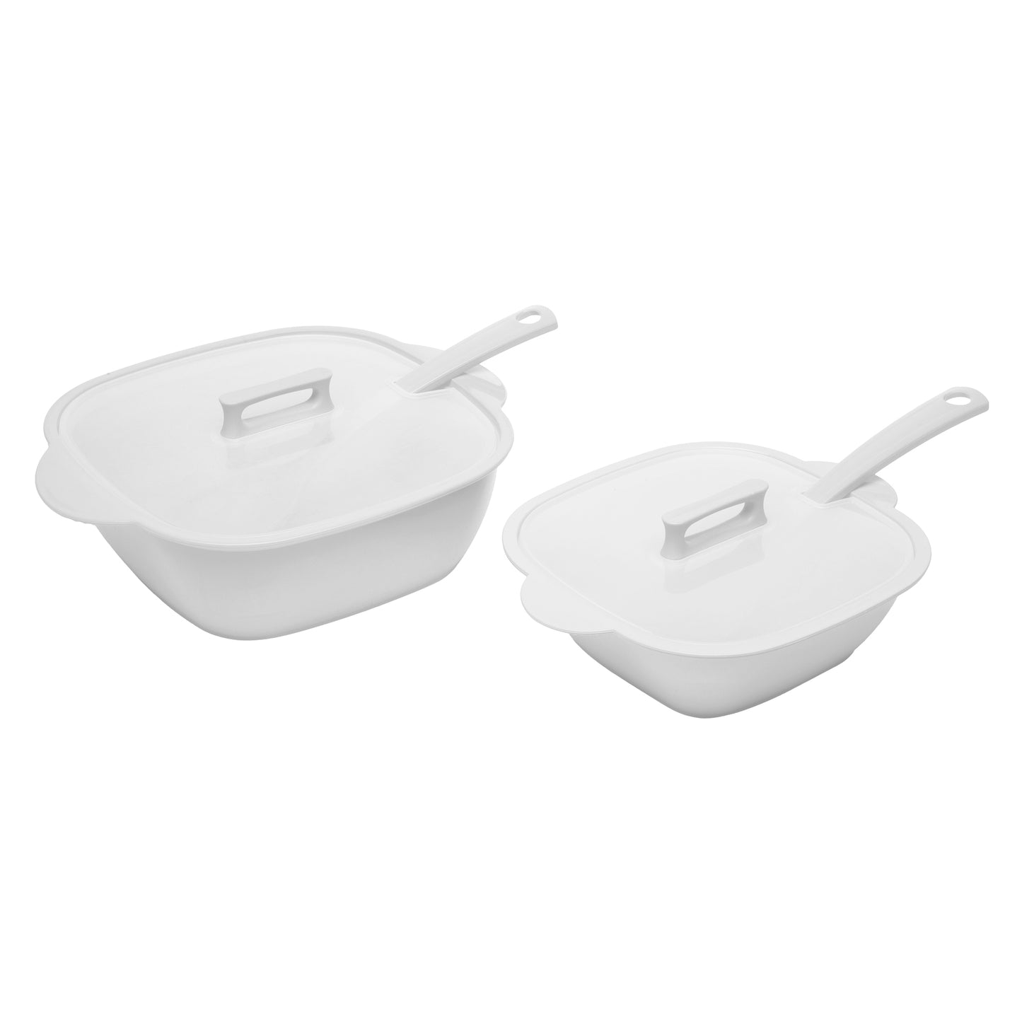 Gluman Square Microwave Safe Serving Bowl Set of 2 with Lid and Spoon