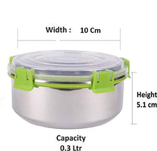 Load image into Gallery viewer, SWHF Stainless Steel Smart Lock Tiffin/Lunch Box (300 ml, 10 cm, Green) - SWHF
