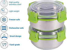 Load image into Gallery viewer, SWHF Stainless Steel Smart Lock Tiffin/Lunch Box (300 ml, 10 cm, Green) - SWHF
