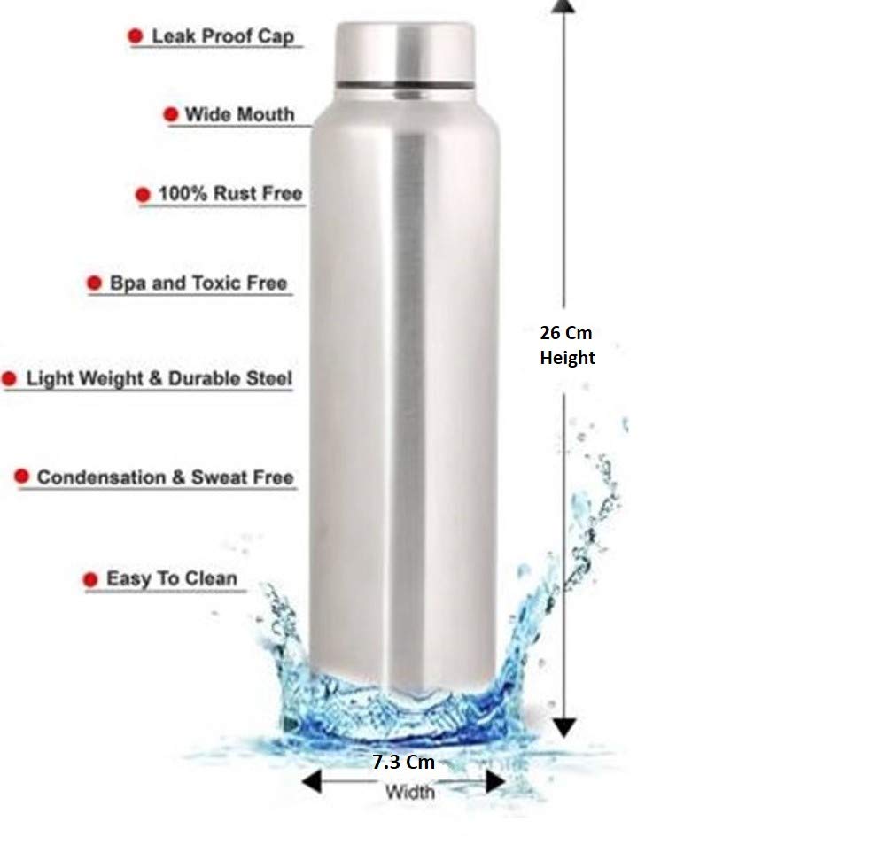 SWHF Stainless Steel Water Bottle Set 1 Litre ( Pack of 2 ) - SWHF