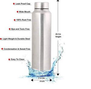 SWHF Stainless Steel Water Bottle Set 1 Litre ( Pack of 4 ) - SWHF