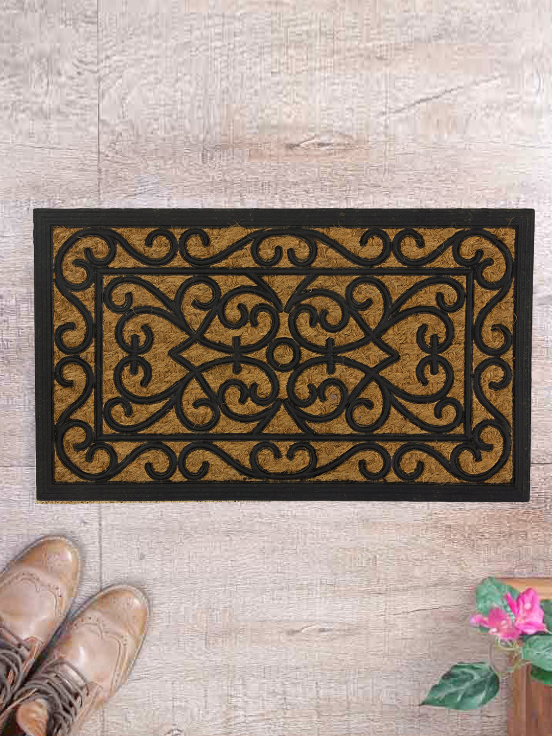 <h4>SWHF Coir and Rubber Door Mat: Virgin Rubber and Extremely Durable (60X35 cm)</h4> - SWHF