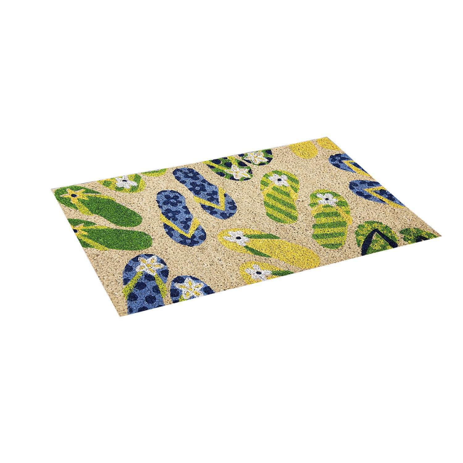 SWHF Premium Coir and Rubber Quirky Design Door and Floor Mat : Flip-Flop - SWHF
