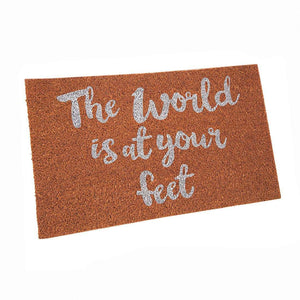 SWHF Premium Coir and Rubber Quirky Design Door and Floor Mat : The World is at your feet - SWHF