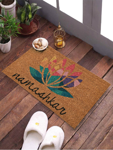 SWHF Coir Door Mat with Anti Skid Rubberized Backing: Multi (Louts) - SWHF