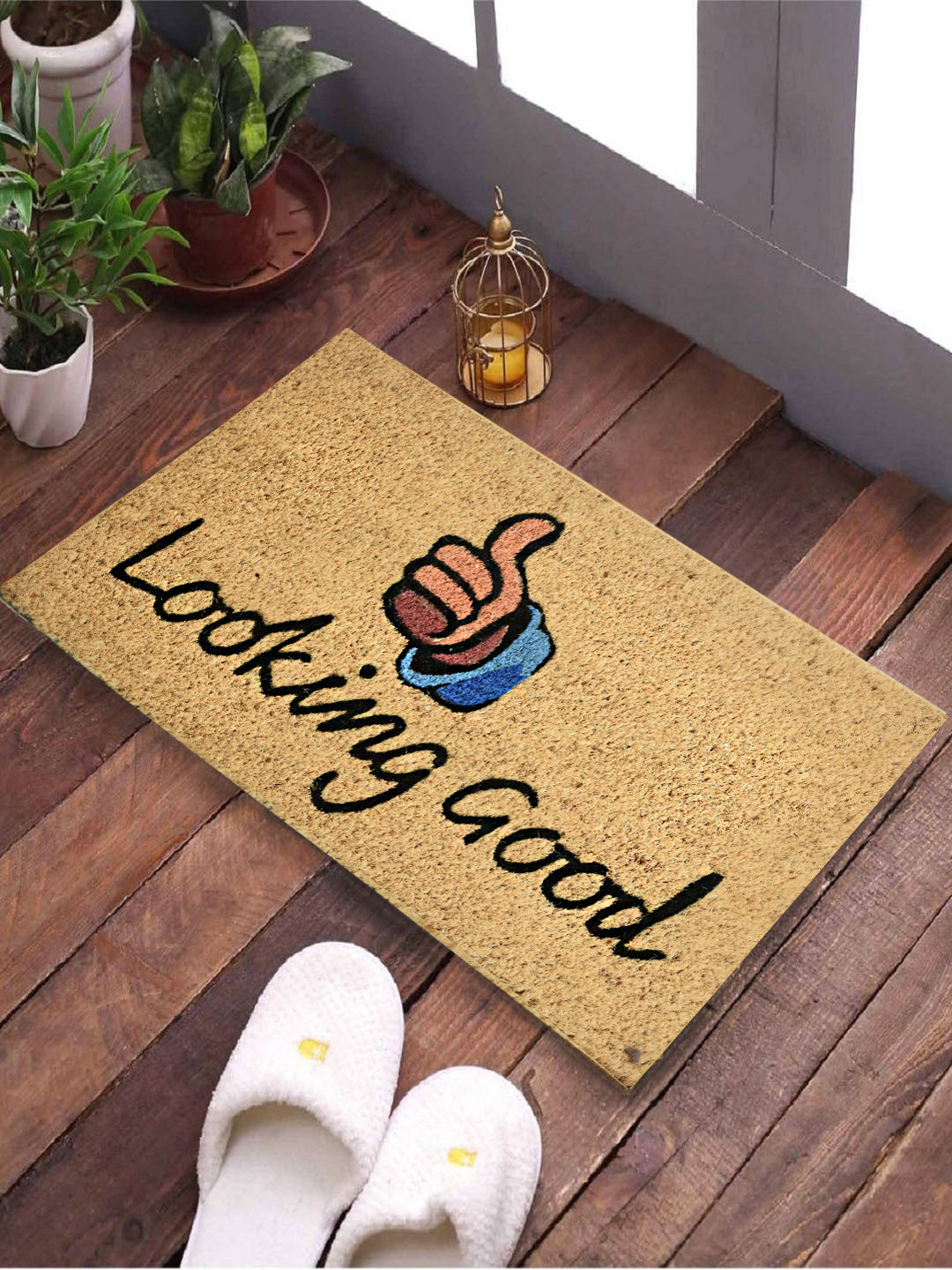 <h4>SWHF Coir Door Mat with Anti Skid Rubberized Backing: (Looking Good)</h4>