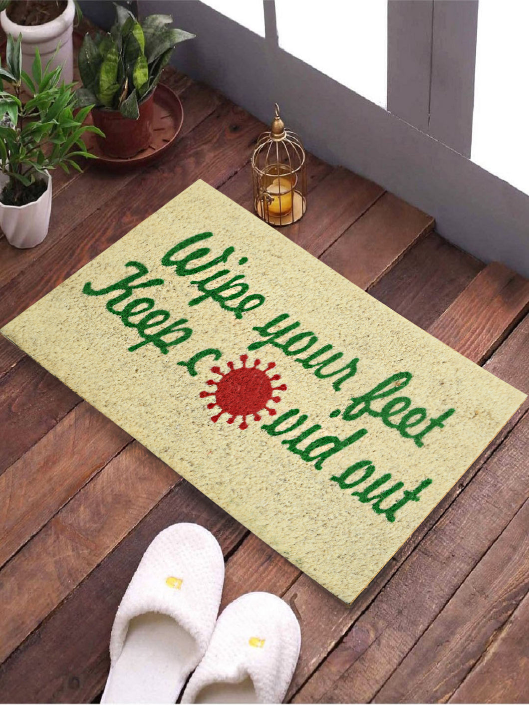 <h4>SWHF Coir Door Mat with Anti Skid Rubberized Backing: (Wipe Your feet Keep covid Out)</h4>