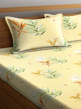 Load image into Gallery viewer, &lt;h4&gt;SWHF Chic Home Premium Cotton180 TC Printed Double Bedsheet with Two Pillow Cover (Yellow)&lt;/h4&gt;
