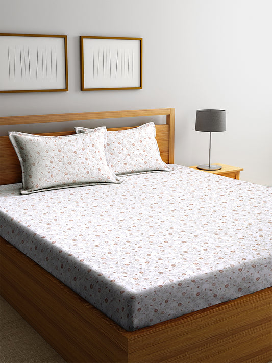 <h4>SWHF Chic Home Premium Cotton180 TC Printed Double Bedsheet with Two Pillow Cover (Red)</h4>