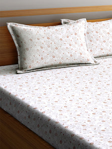 <h4>SWHF Chic Home Premium Cotton180 TC Printed Double Bedsheet with Two Pillow Cover (Red)</h4>