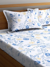 Load image into Gallery viewer, &lt;h4&gt;SWHF Chic Home Premium Cotton180 TC Printed Double Bedsheet with Two Pillow Cover (Blue)&lt;/h4&gt;
