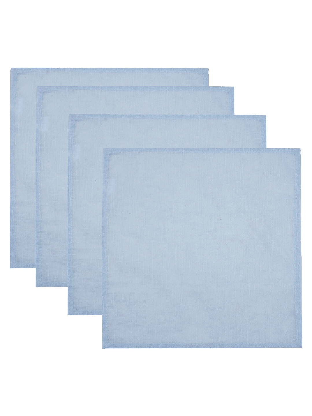 SWHF Chic Home Pure Blue 8 Large Dinner Linen  Napkins and 8 Small Linen Cocktail Napkins