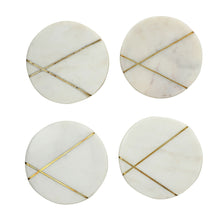 Load image into Gallery viewer, SWHF Handmade Marble Tea/Coffee/Cocktail Coaster Set of 4 (White)
