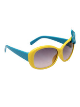 Load image into Gallery viewer, Stol&#39;n Kids Yellow and Blue Bow Applique Rectangular Sunglasses - SWHF
